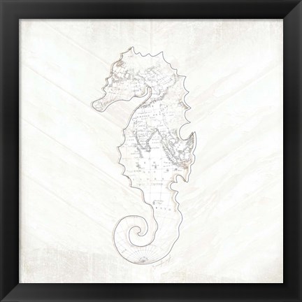 Framed Coastal Seahorse Print