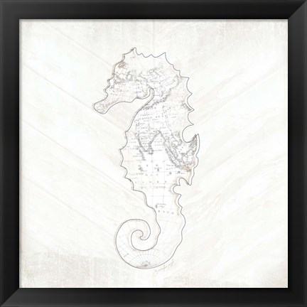 Framed Coastal Seahorse Print