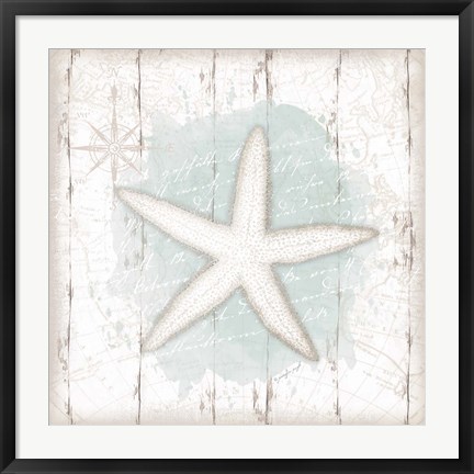 Framed Calming Coastal Starfish Print
