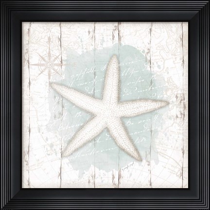 Framed Calming Coastal Starfish Print