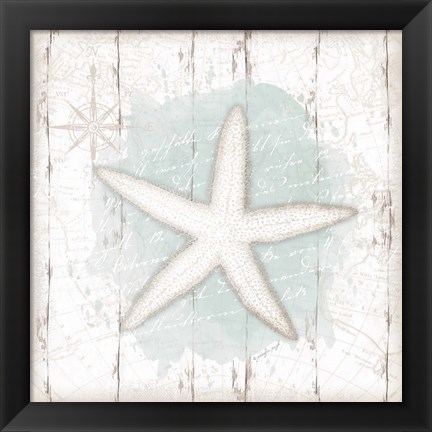 Framed Calming Coastal Starfish Print