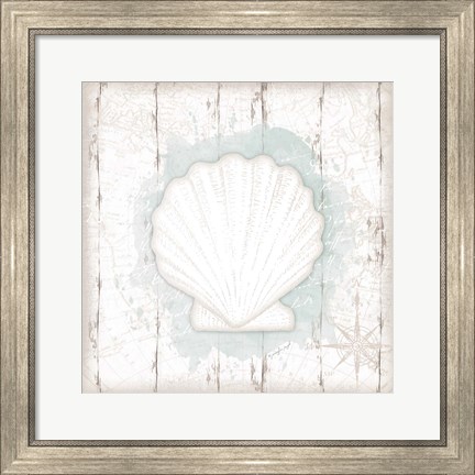 Framed Calming Coastal Shell II Print