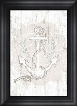 Framed Calming Coastal Anchor Print