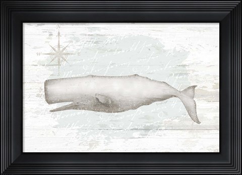 Framed Calming Coastal Whale Print