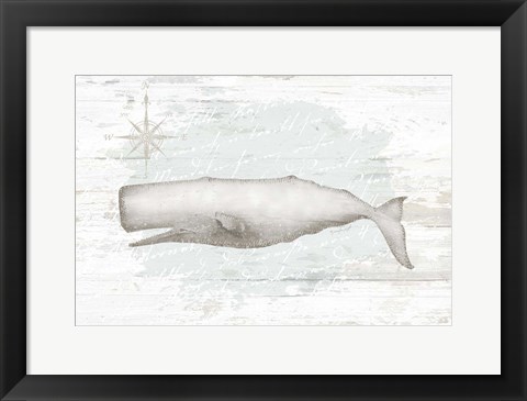 Framed Calming Coastal Whale Print