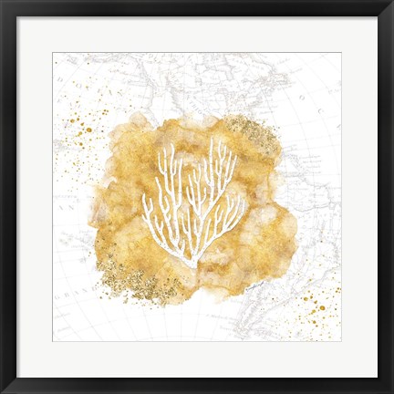 Framed Golden Coral III Print