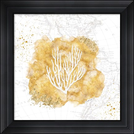 Framed Golden Coral III Print