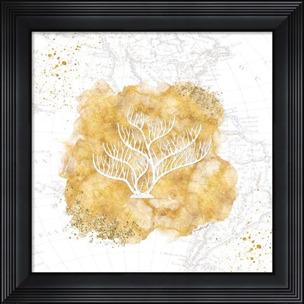Framed Golden Coral IV Print