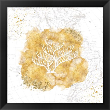 Framed Golden Coral IV Print