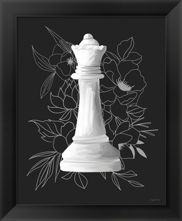 Framed White Queen Floral Print