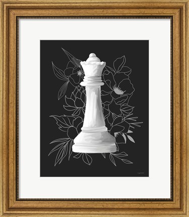 Framed White Queen Floral Print