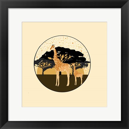 Framed Giraffes Print