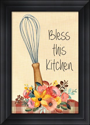 Framed Bless this Kitchen Print