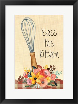 Framed Bless this Kitchen Print