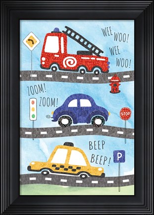 Framed Zoom Zoom, Beep Beep Print