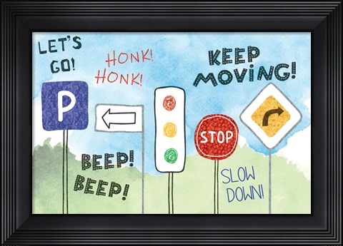 Framed Road Signs Print