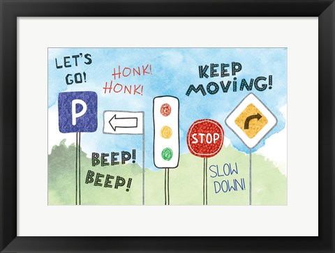 Framed Road Signs Print