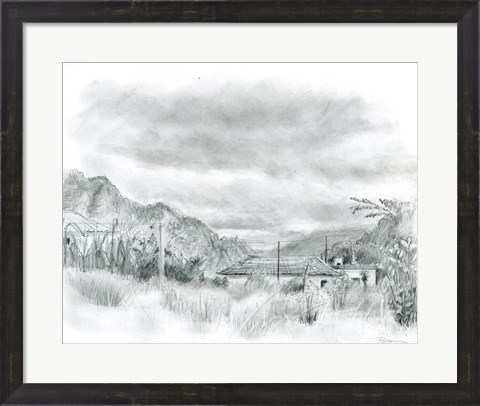 Framed Black and White Landscape Print