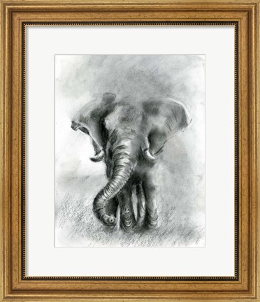 Framed Elephant Joy BW Print