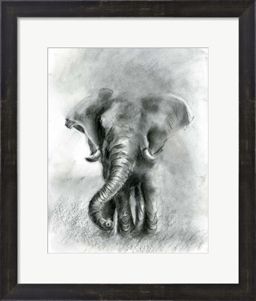 Framed Elephant Joy BW Print