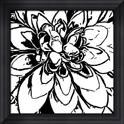 Framed BW Floral No. 5 Print