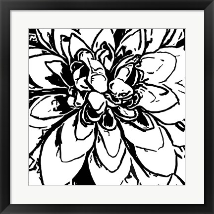 Framed BW Floral No. 5 Print