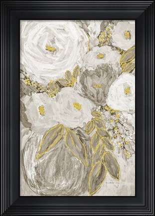 Framed Gold Age Floral I Print
