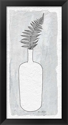 Framed Fern in Vase I Print