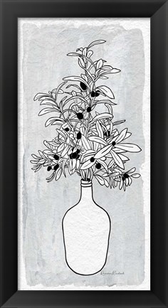 Framed Olive Branch Vase Print