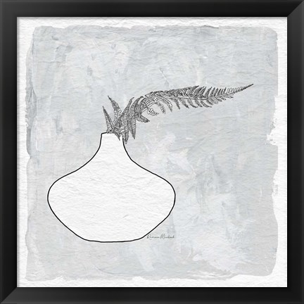 Framed Fern in Vase II Print