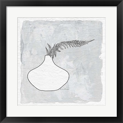 Framed Fern in Vase II Print