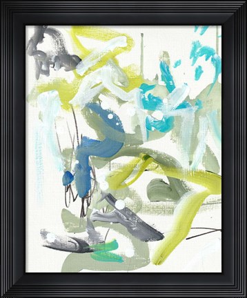 Framed Green Blue Print