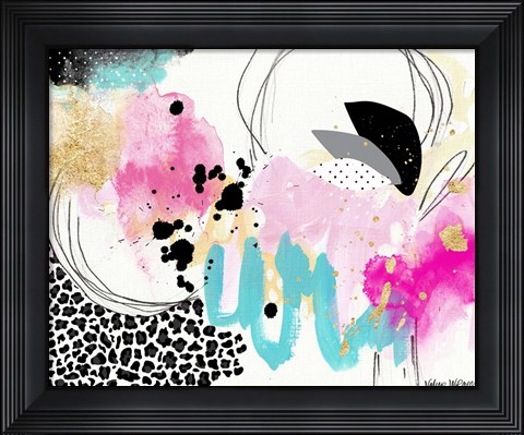 Framed Abstract Gold Splatter Print