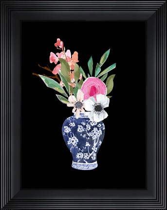 Framed Blue Vase I Print