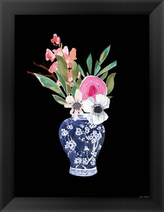 Framed Blue Vase I Print