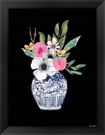 Framed Blue Vase III Print