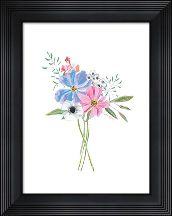 Framed Pastel Floral II Print
