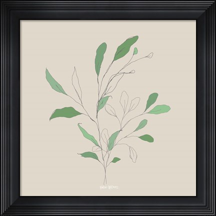 Framed Wispy Leaf II Print