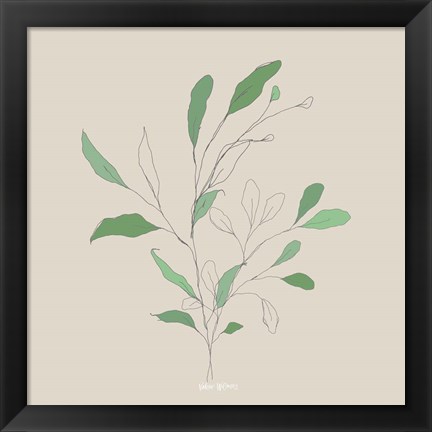 Framed Wispy Leaf II Print