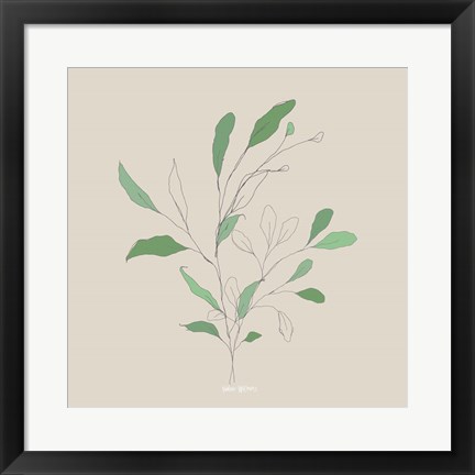 Framed Wispy Leaf II Print