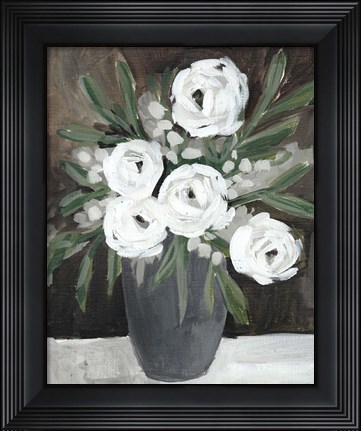 Framed Floral Brown Print