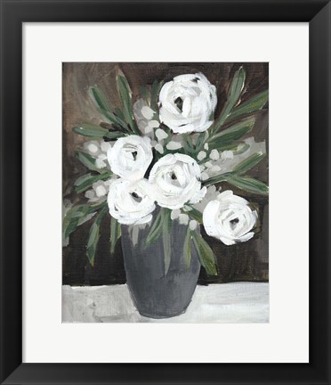 Framed Floral Brown Print