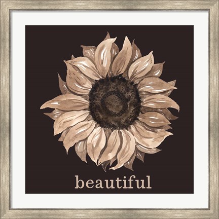 Framed Beautiful Sunflower Print