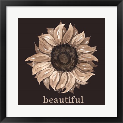 Framed Beautiful Sunflower Print