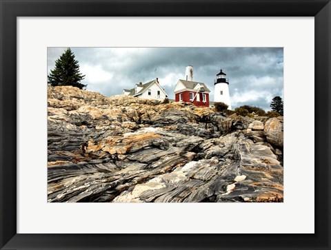 Framed Harbor Lighthouse II Print