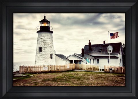 Framed American Harbor Lighthouse Print
