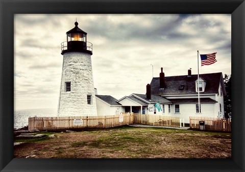 Framed American Harbor Lighthouse Print