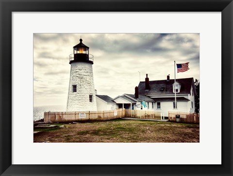 Framed American Harbor Lighthouse Print