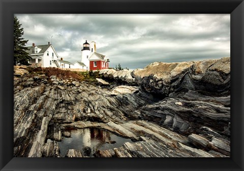 Framed Harbor Lighthouse I Print