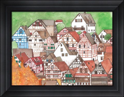 Framed Small Town Print